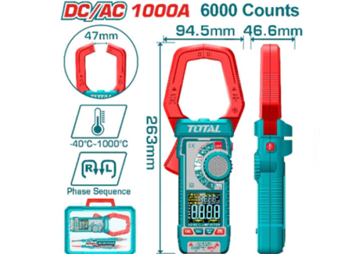 1000A Ampe kìm đo dòng điện DC/AC Total TMT7610002