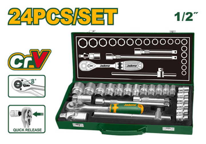 1/2" Bộ tuýp 24 chi tiết 10-32mm Jadever JDST2L24