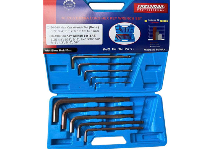 1/8" - 5/8" Bộ lục giác hệ inch 10 chi tiết Crossman 66-198