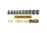 1/2" Bộ đầu tuýp 10 chi tiết Ingco HKISSD12101