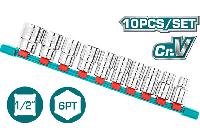1/2" Bộ đầu tuýp 6 cạnh 10 chi tiết Total THT121101