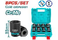 3/4" Bộ tuýp đen (26-38mm) 8 chi tiết Total THKISD34081
