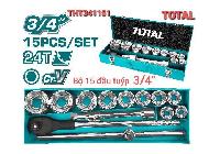 3/4" Bộ tuýp và cần mở 15 chi tiết Total THT341151