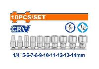5-14mm Bộ tuýp 1/4" 10 chi tiết Wadfow WST4410