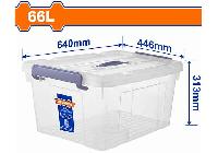 640x446x313mm Thùng nhựa trong suốt dung tích 66L Wadfow WTB2370
