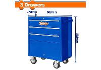 688x458x735mm Tủ đựng đồ nghề có bánh xe 3 ngăn Wadfow WCS2A03