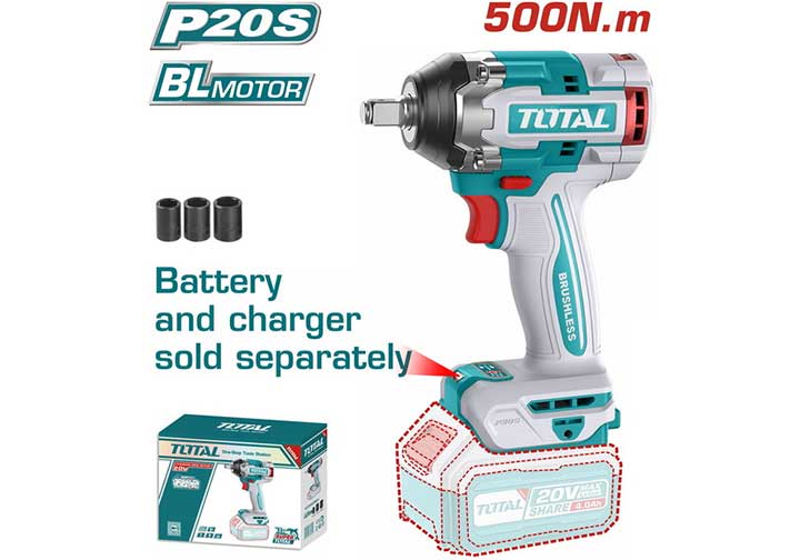 20V Máy siết bu lông 500N.m dùng pin (chỉ thân máy) Total TIWLI20501