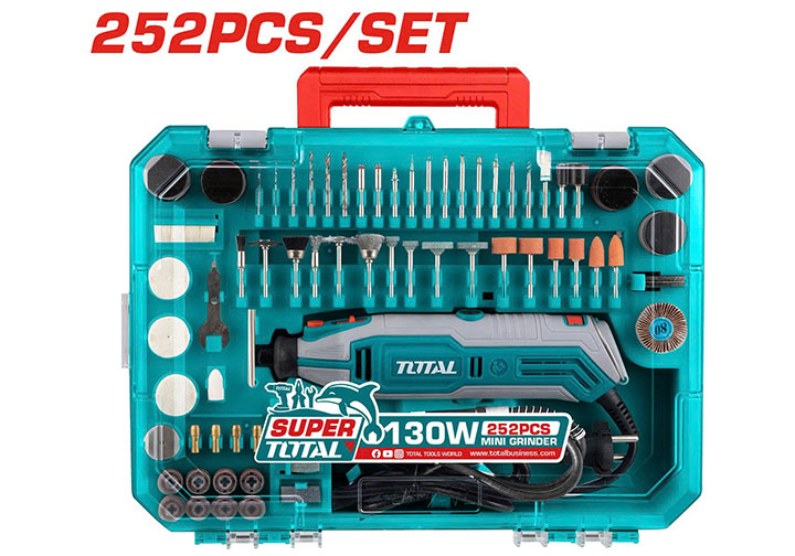 3.2mm Bộ máy mài khuôn 130W gồm 252 chi tiết Total TG5133261