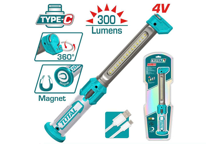 4V Đèn treo làm việc dùng pin sạc (đế từ tính) Total TWLI043006