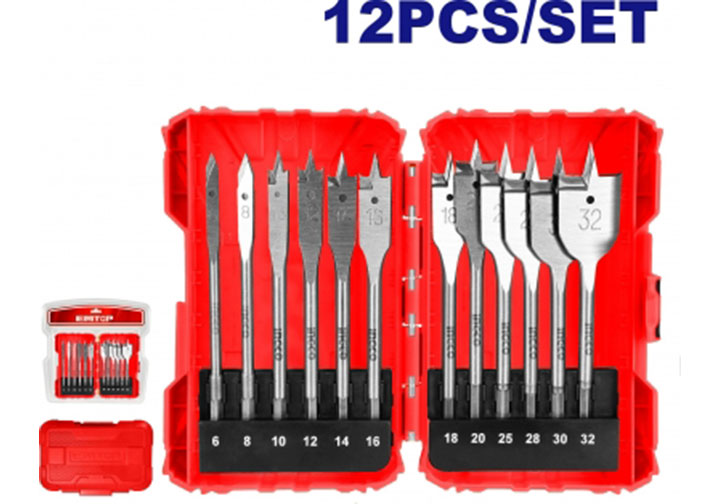 6-32mm Bộ mũi khoét gỗ đuôi cá 12 chi tiết Emtop EWFD41302