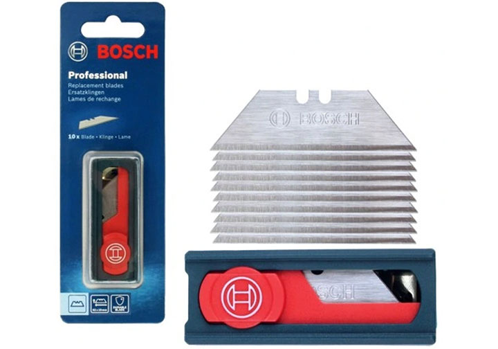 61x19mm Bộ lưỡi dao rọc 10 chi tiết (dùng cho 1600A016BL, 1600A01V3H) Bosch 1600A016ZH