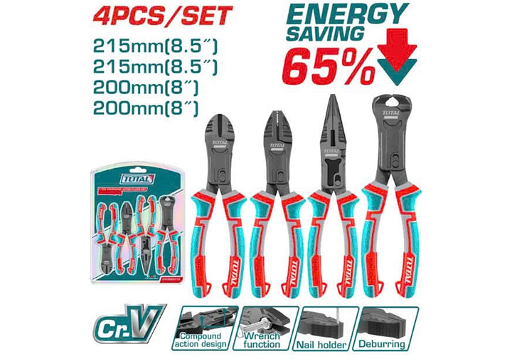 Bộ kìm cầm tay 4 chi tiết Total THT2CK241S