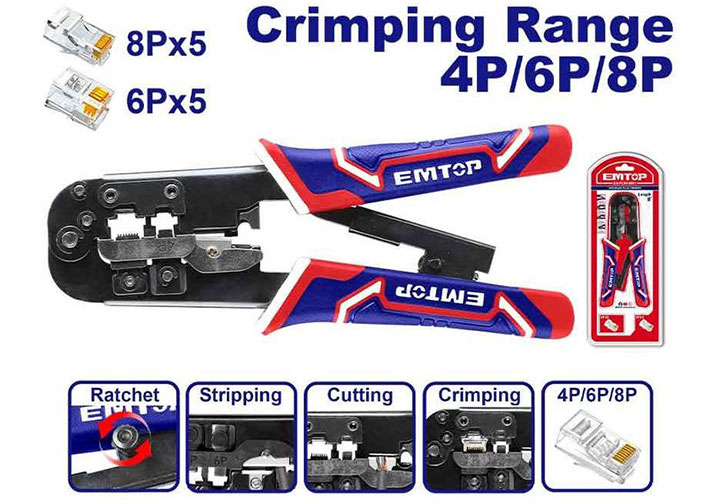 Kìm bấm mạng / bấm cos Emtop EMPCR46801